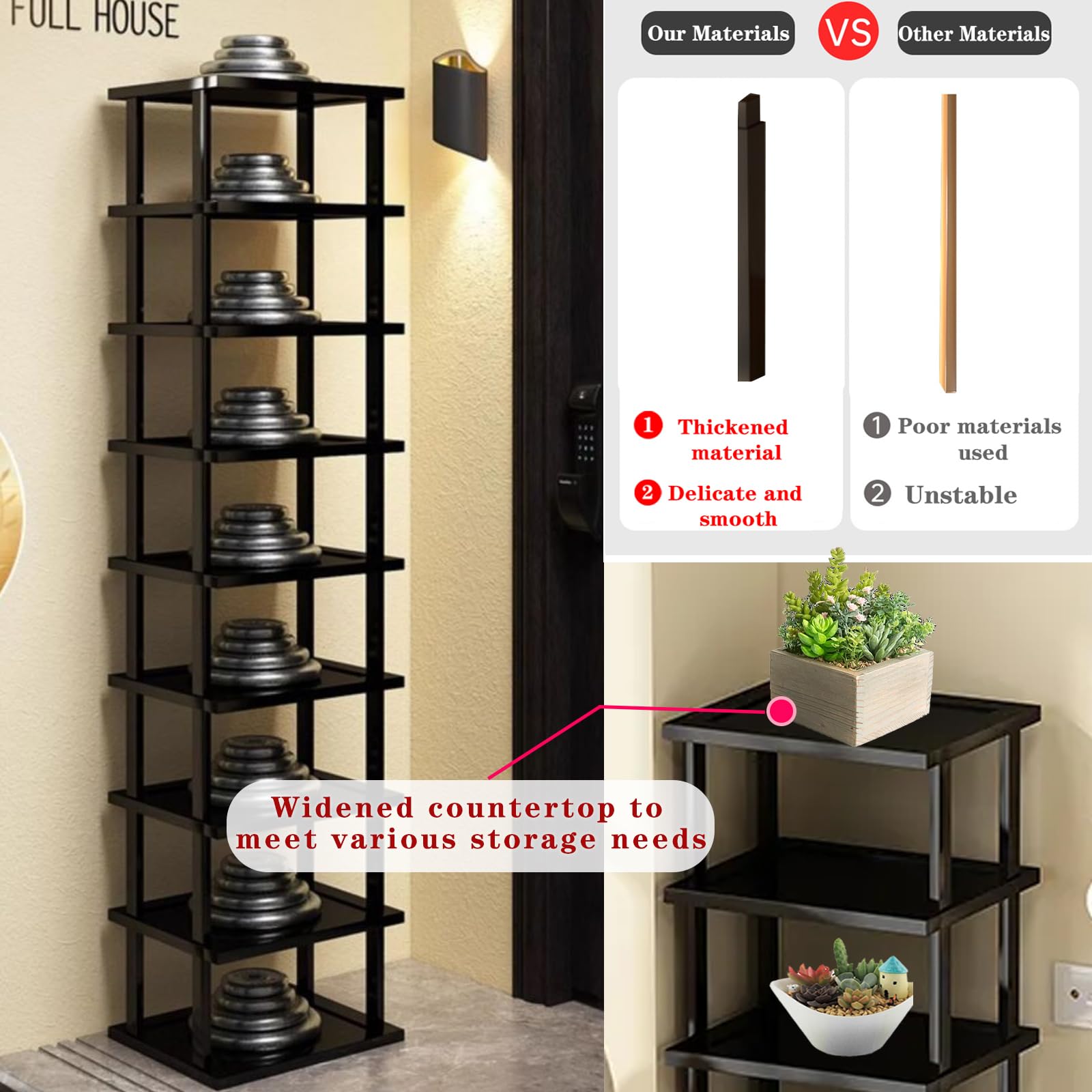 Naturally Rack Small Round Shoe Rack Bamboo Bamboo Shoe Rack 12 Tier- Vertical Shoe Rack For Small ...