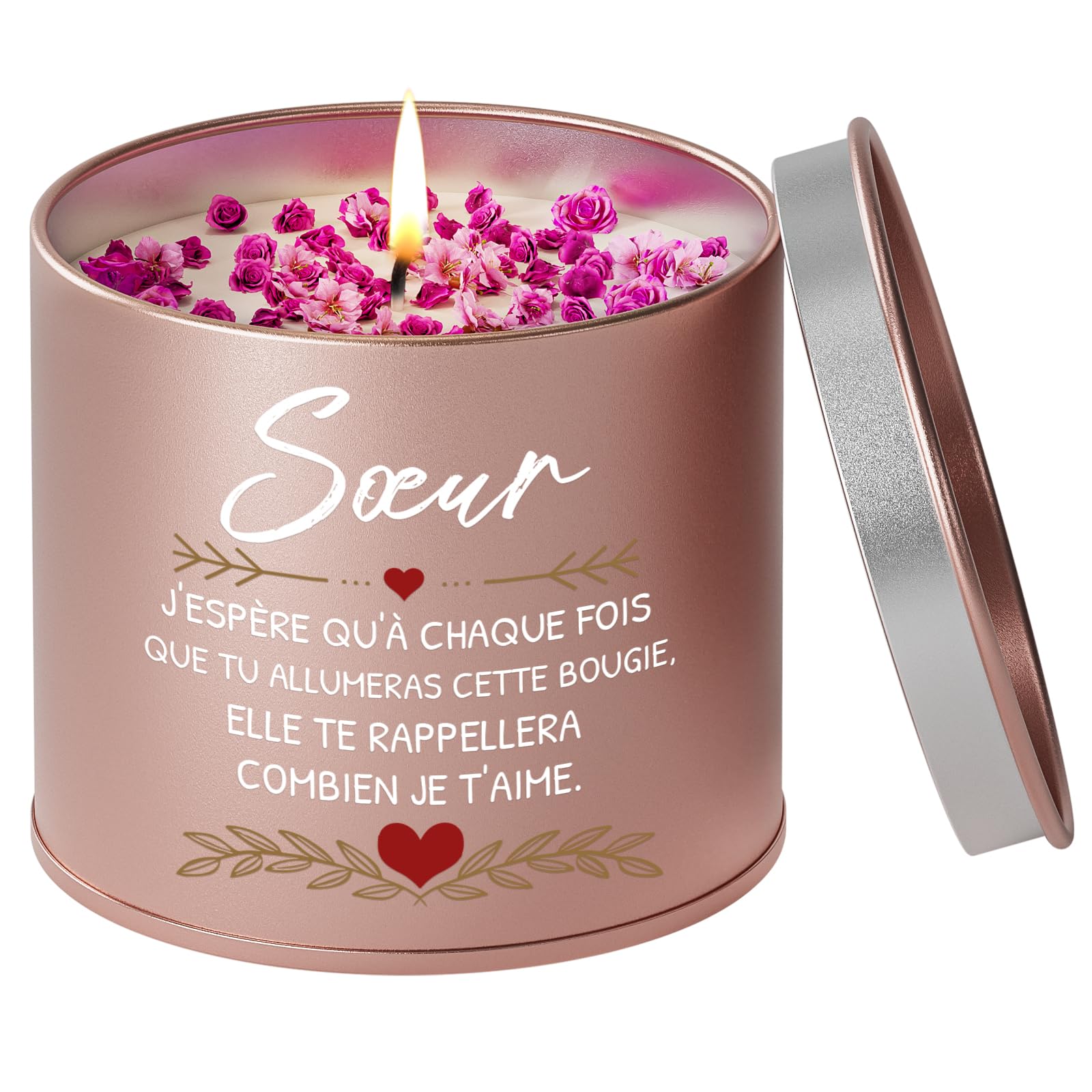 Bougie Parfumée à La Lavande PRSTENLY - Cadeau Apaisant Pour Femme, Amie, Collègue Ou Amoureuse | 9oz | Cire De Soja Naturelle