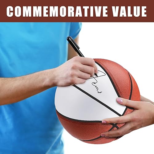 Miniatura 6 de Liliful Autograph Baloncesto con soporte de bola acrílico, bolígrafo de firma y bomba en blanco, pelota oficial de 4 paneles para regalos de