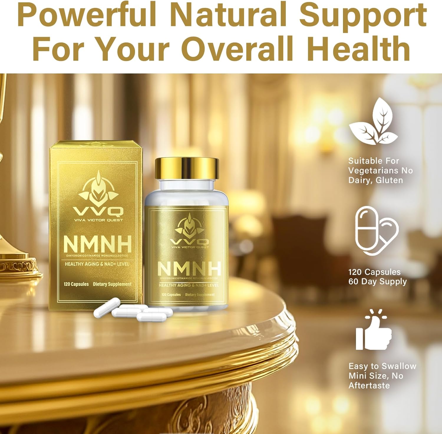 120 Capsules-NMNH (Dihydronicotinamide Mononucleotide), NAD Supplement to Boost NAD+ Levels as We Age (May Be More Effective Than Nicotinamide Riboside), NMNH Supplement for Anti-Aging - Image 5