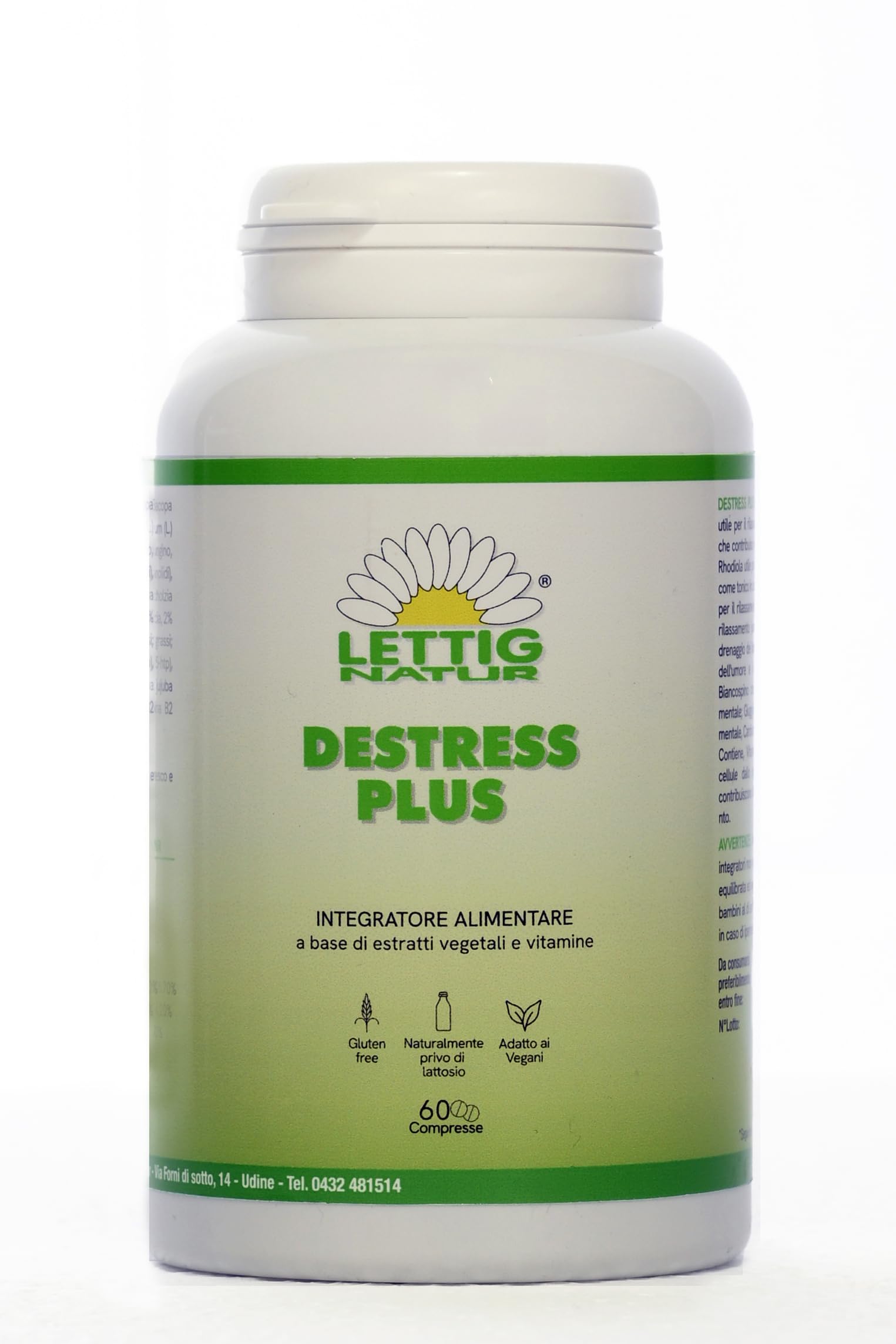 DESTRESS PLUS – Integratore Naturale con Bacopa, Ashwagandha, Rhodiola, Valeriana, Griffonia e Vitamine B – 60 Compresse – Stress, Ansia, Umore