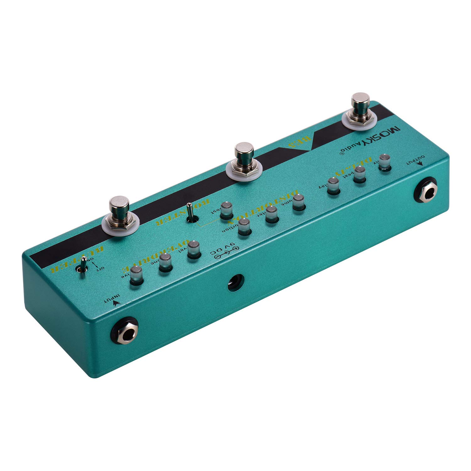 Btuty 5 w 1 gitara z wieloma efektami opóźnienie pedału + zniekształcenia + overdrive + wzmacniacz + bufor w pełni metalowa obudowa z True Bypass