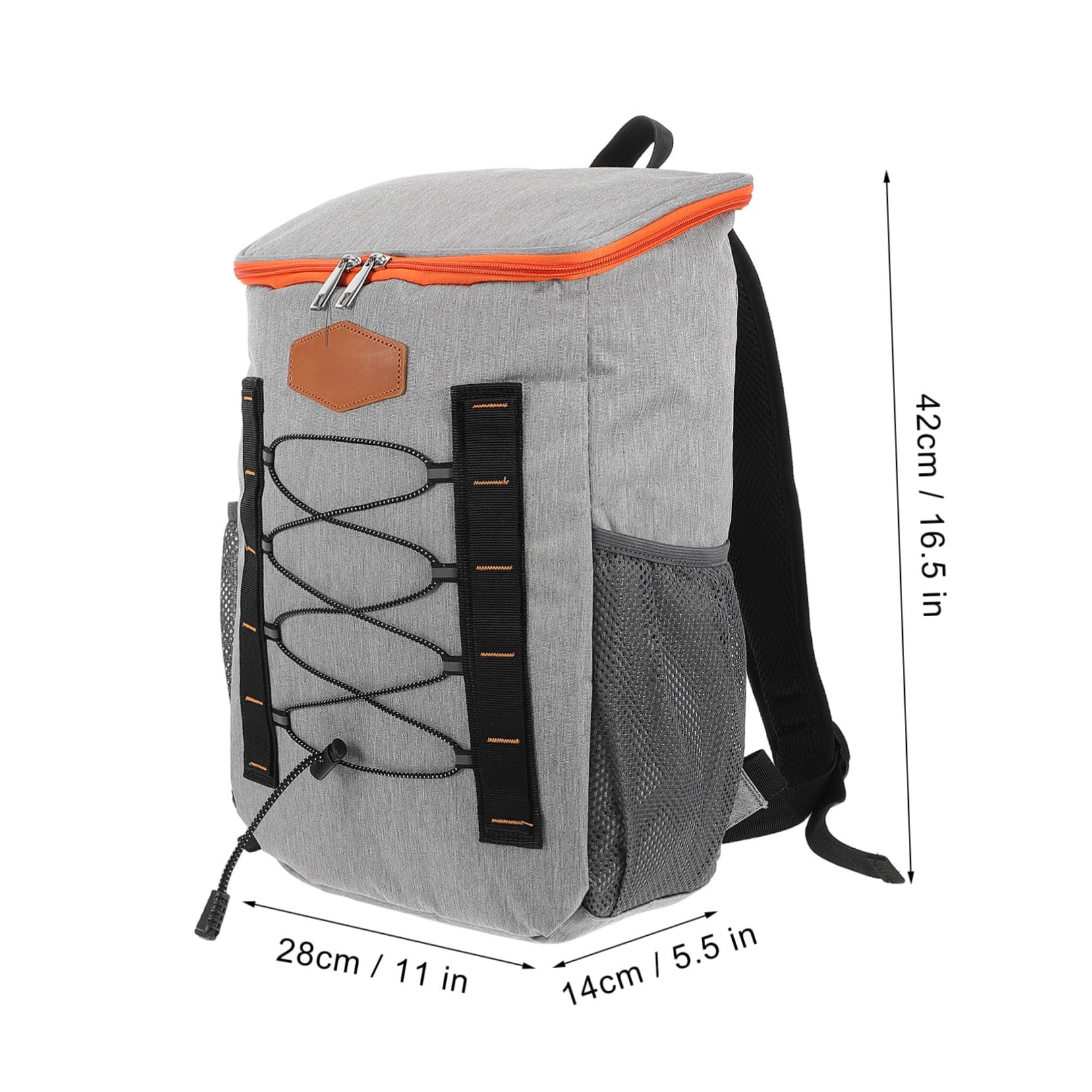 Zaino Termico da Campeggio Grande Capacità Isolamento Doppio per Mantenere Caldo o Freddo Zaino Refrigerante Versatile per Picnic e Escursioni Colore Grigio Arancione