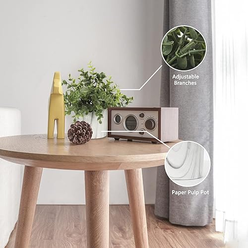Miniatura 2 de Hollyone Plantas artificiales de interior, mini plantas artificiales de plástico, plantas verdes pequeñas, plantas falsas de eucalipto decoración en