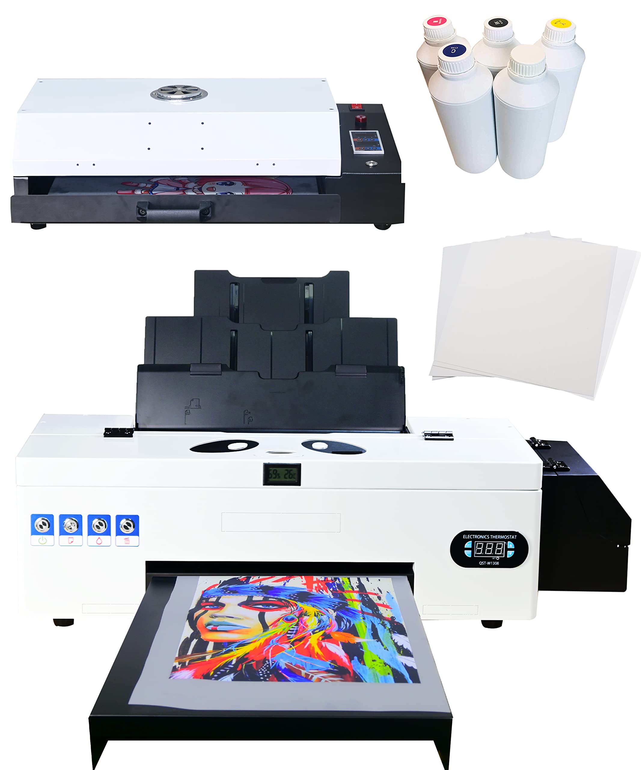 PUNEHOD DTF Transfer Printer T-Shirt Printing A3 L1800 DIY Direct Printer for Textiles(Single Sheet 