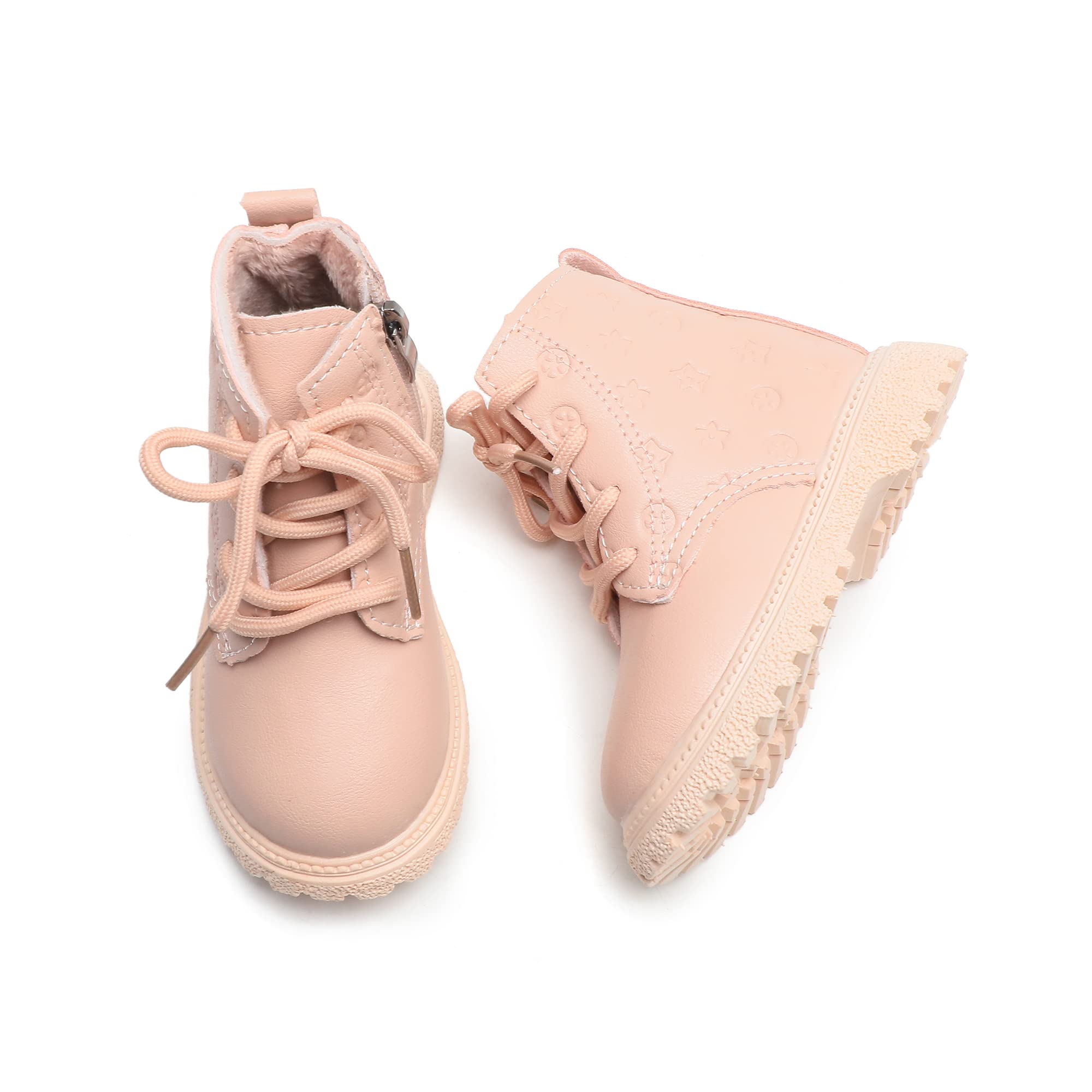 Komfyea Boys And Girls Lace Up Casual Outdoor Hiking Ankle Boots(Toddler/Little Kids) Pink25