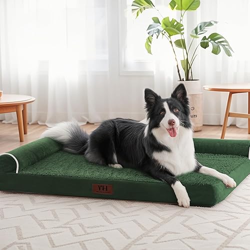 Miniatura 7 de WESTERN HOME Camas ortopédicas grandes para perros grandes y extragrandes, cama grande de espuma para mascotas con funda impermeable lavable, sofá