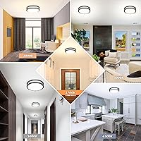 Vista 7 de Flush Mount Ceiling Light Black, 30W 4000Lm 5CCT Dimmable LED Ceiling Light Fixture, 2700K/3000K/4000K/5000K/6500K Adjustable 10 Inch for Hallway