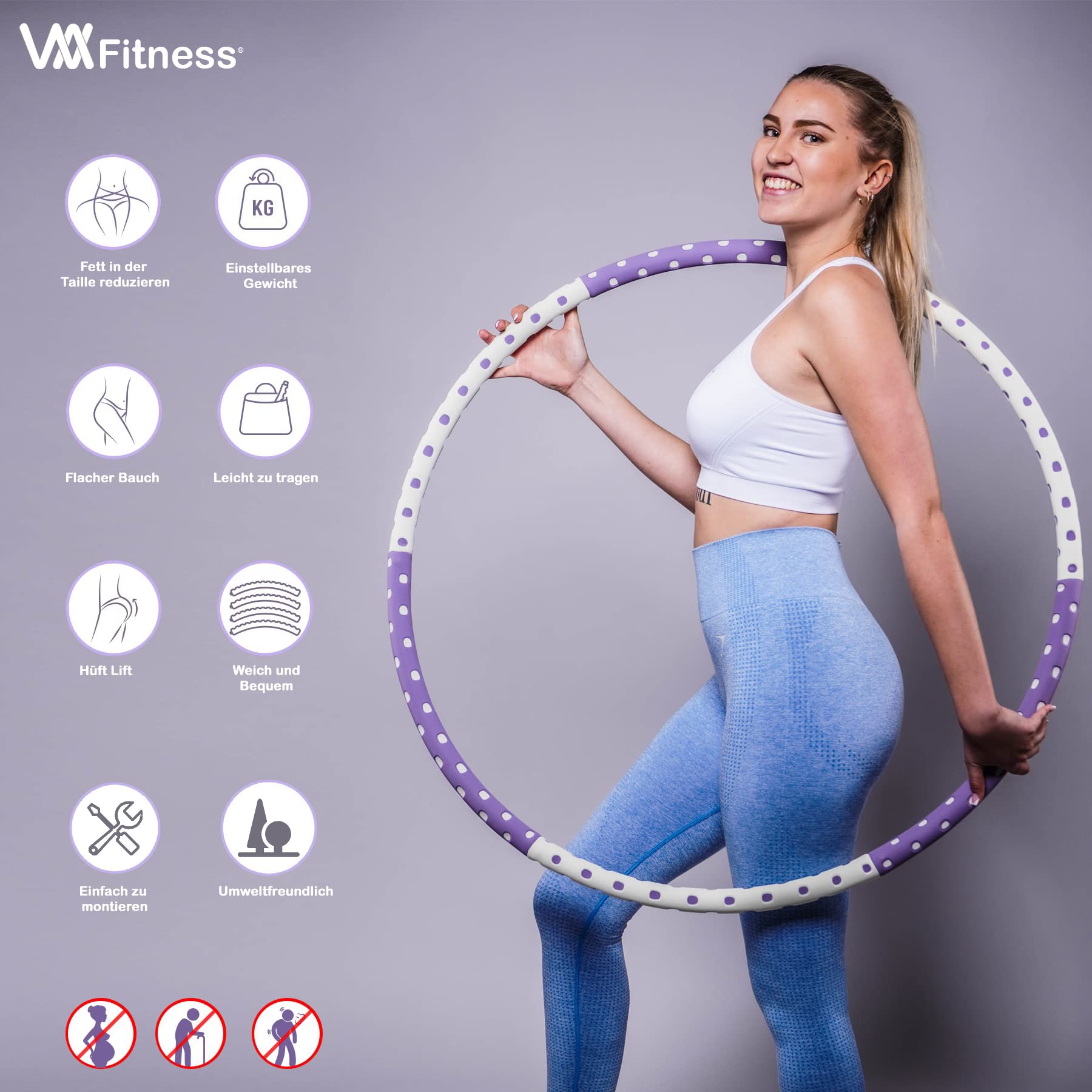 Hula Hoop obręcz dla dorosłych, zdejmowana obręcz hula hop ze stabilnym rdzeniem ze stali nierdzewnej, pianka premium, obręcz gimnastyczna do fitnessu / masażu