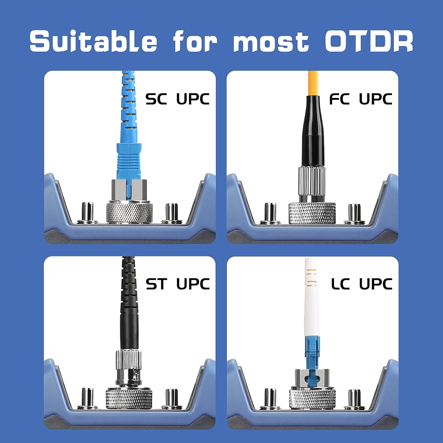 OTDR SC/FC/ST/LC Adapter SC/UPC FC/UPC ST/UPC LC/UPC Connector Fiber Optic Adapter Interface Suitable for Single-Mode and Multi-Mode