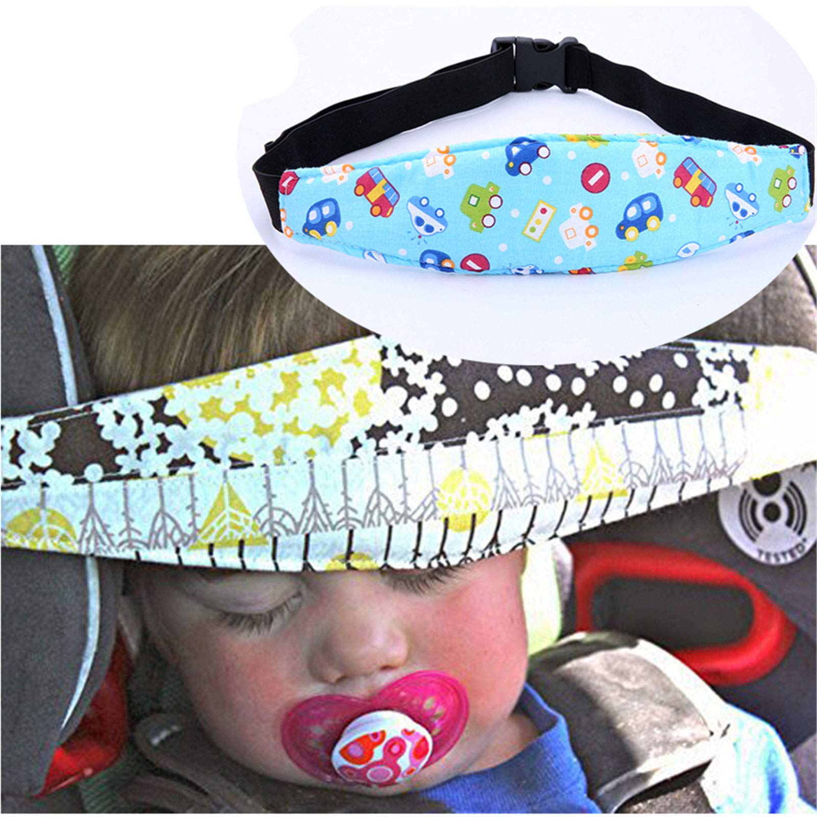 JIAHAO 2Pcs Car Children Fixing Band Car Seat Sleep Nap Kid Sleeping Head Support Belt Positioner Baby Sroller Holder Belt Random delivery
