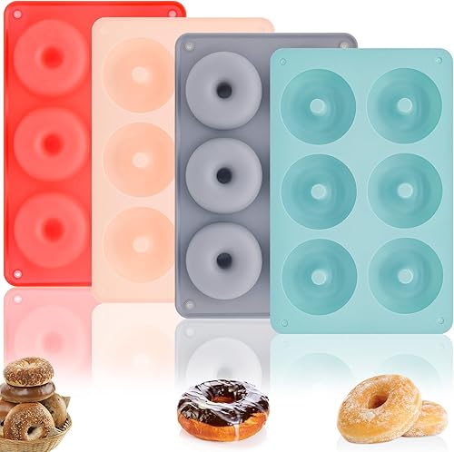 Garloy Moldes de silicona para hornear - Moldes de silicona para donas para hornear fácilmente