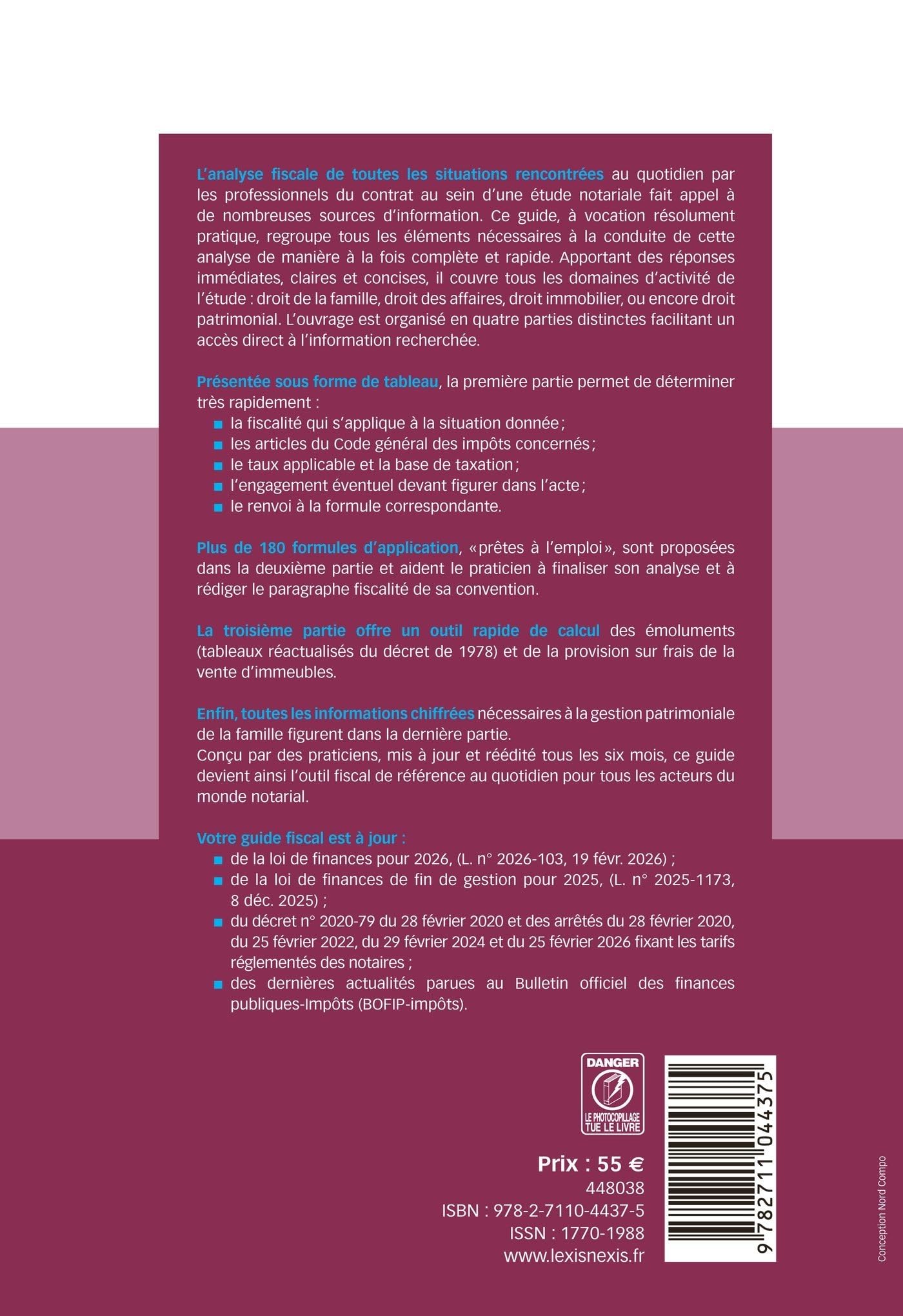 Guide fiscal des actes: Premier semestre 2026