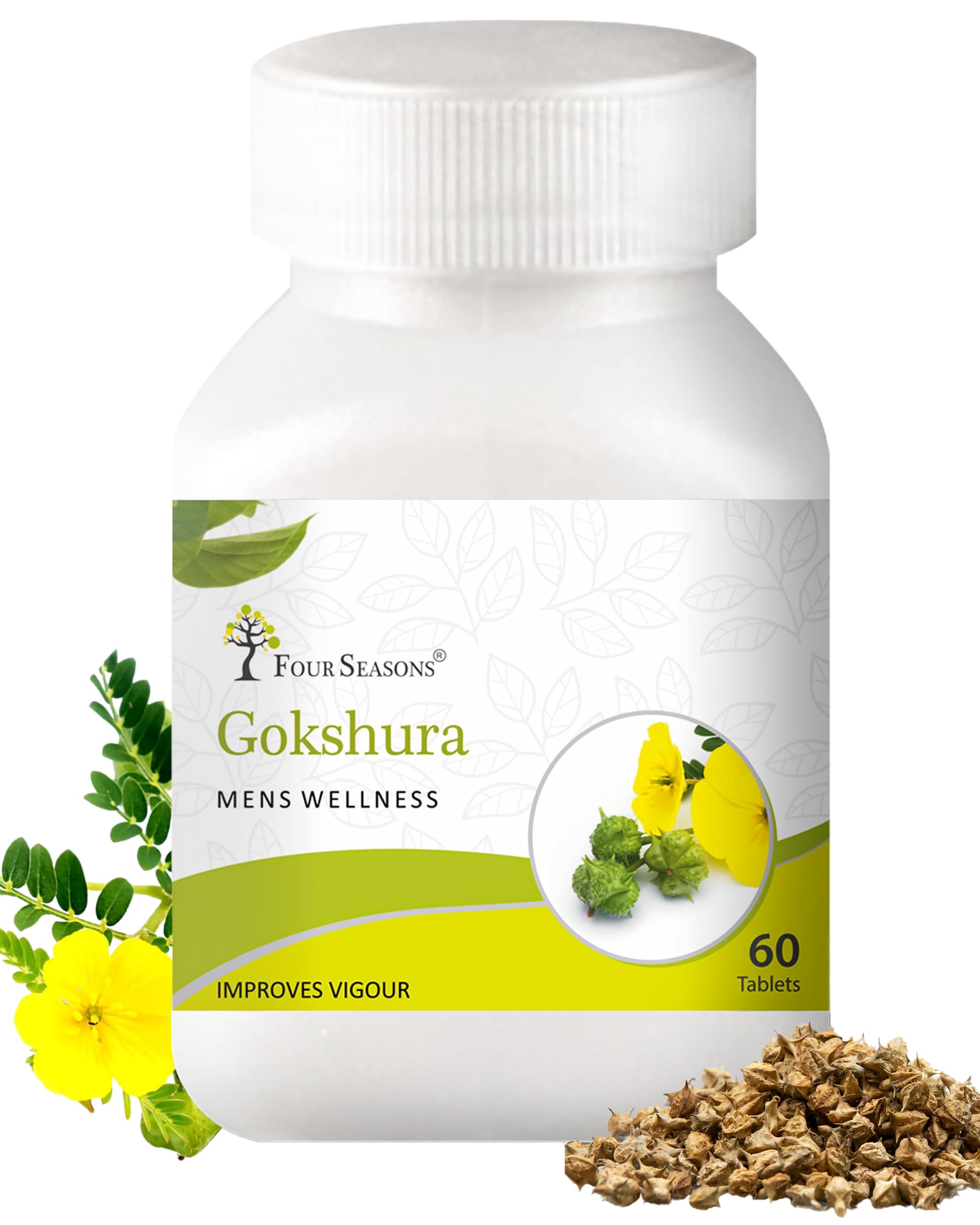 Four Seasons Gokshura Tablets, 60 Tabs | Boost Energy, Testosterone, Performance, Muscle, & Vigour | Maintain Urinary Health |Tribulus Terrestris Gokhru/Gokshura | Wellbeing for Men & Women (1) (B09ZVF7RM2) Amazon Price History, Amazon Price Tracker