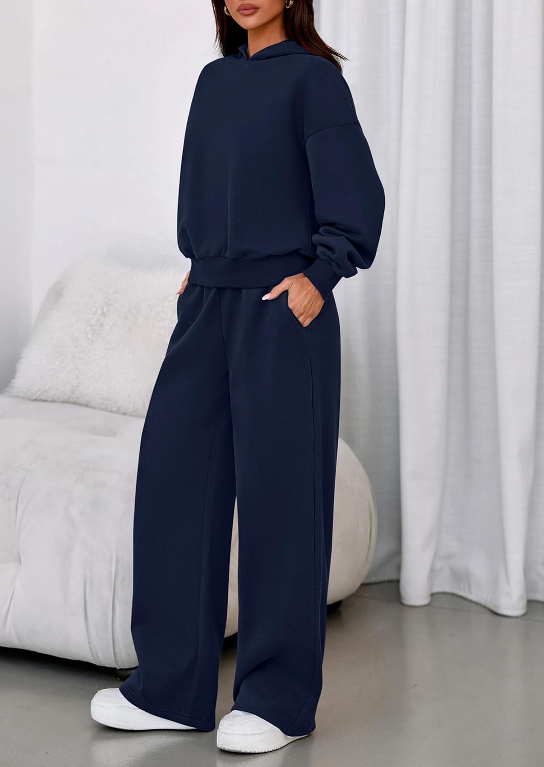 PRETTYGARDEN Womens Sweatsuits 2 Piece Set 2026 Casual Winter Long Sleeve Hoodie Loose Wide Leg Sweatpants Fall Tracksuit