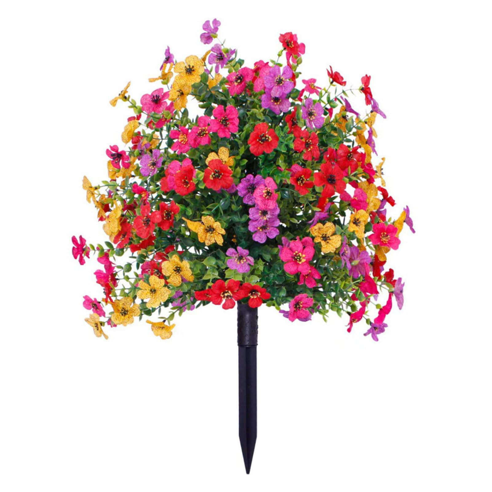 Piceioep Artificial Plant Outdoor 22Inch Artificial Flower Ground Stake Weather Resistant Flower for Garden Patio Yard Silk Gumtree Grape Arrangement