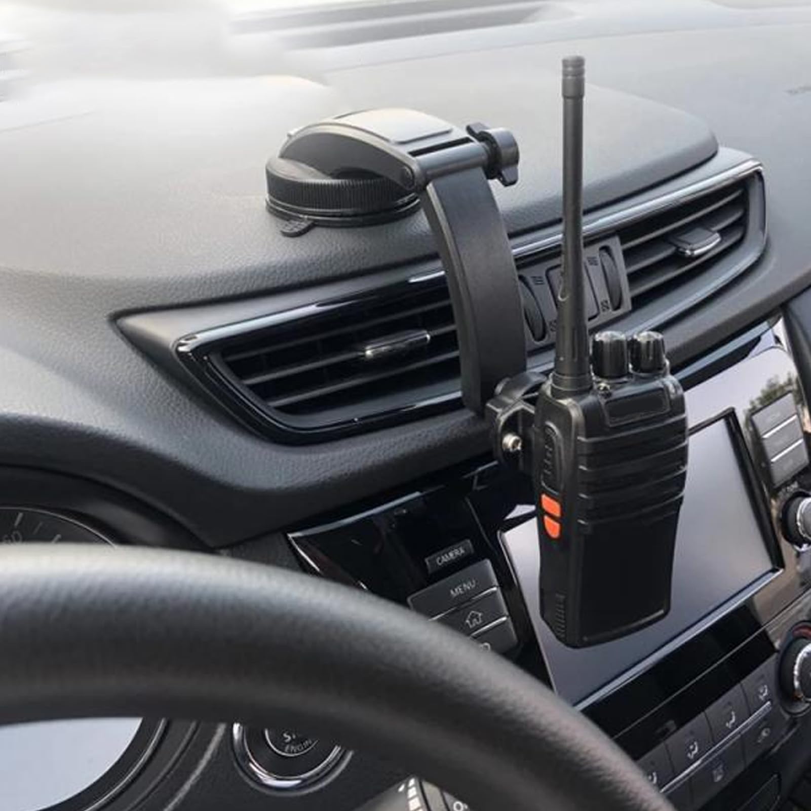 Annadue Car Walkie Talkie Holder Mount for Vehicle Handheld Radio Suction Cup Windshield Dashboard Bracket for Anytone for for Midland for Cobra CB Two Way Radio - Image 2