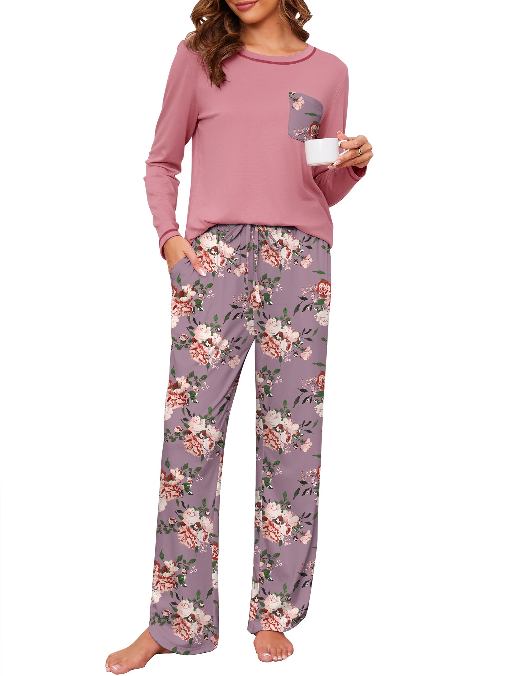 Pyjama voor dames, 2025 pyjama voor dames, loungewear, set met lange