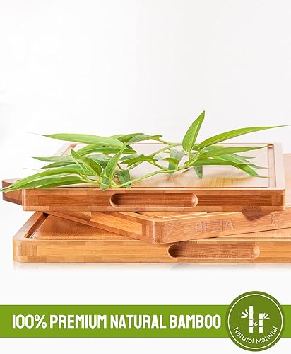 Miniatura 3 de BEZIA - Tabla de cortar extra grande para cocina, bloque de carnicero de 23 x 18 pulgadas de grosor con ranura para jugo, bandeja de servir 100% de