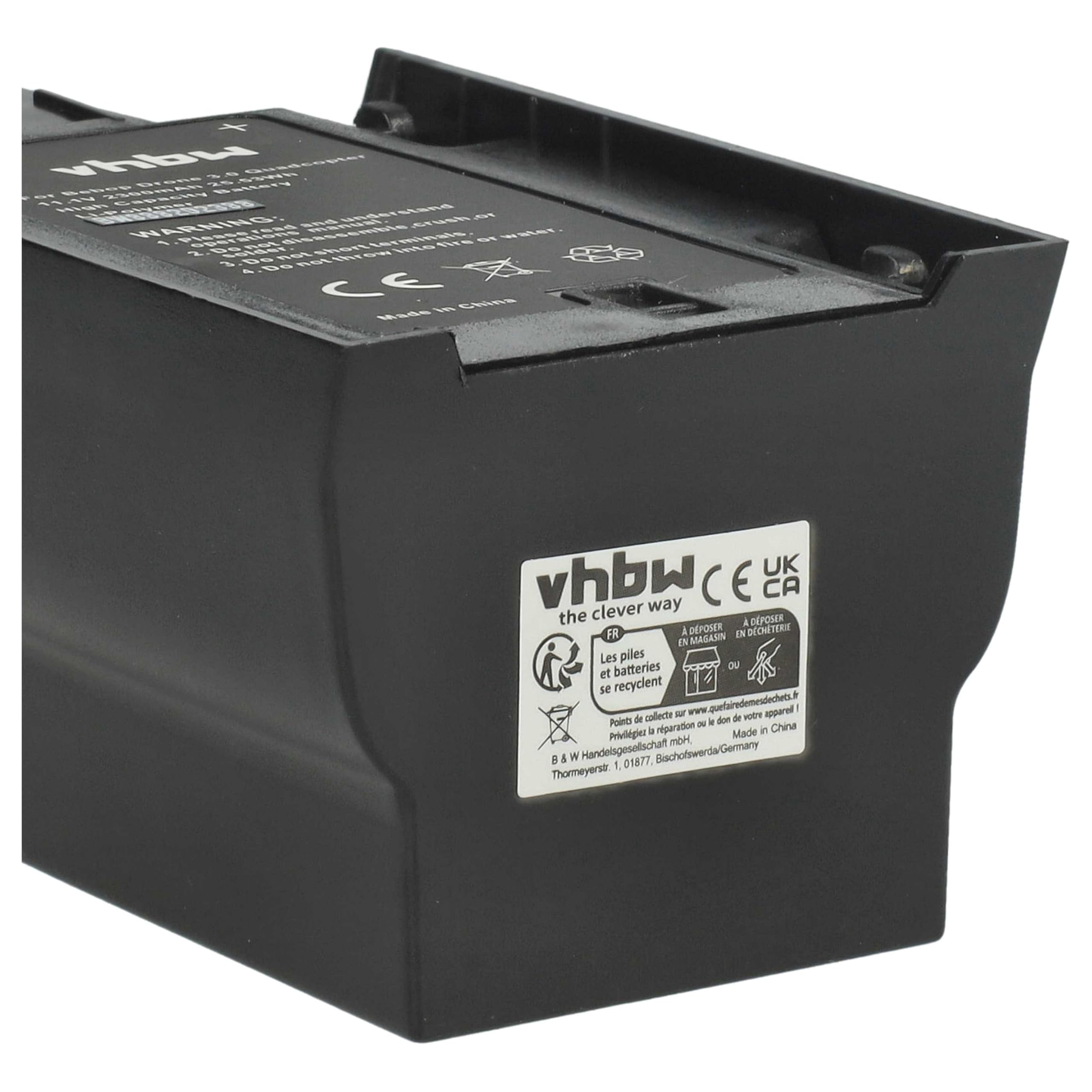 vhbw batteria compatibile con Parrot Bebop 3.0 Skycontroller, 3,0 drone quadricottero multicottero (2300mAh, 11,1V, Li-Poly)
