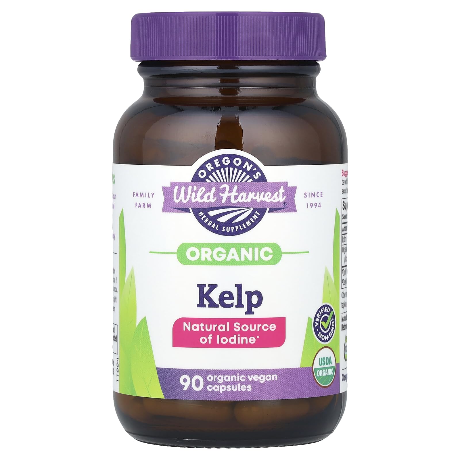 Oregon's Wild Harvest Organic Kelp, 90 Organic Vegan Capsules