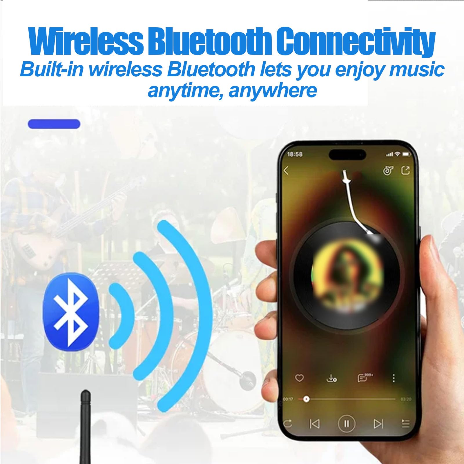 Égaliseur Graphique Stéréo, Égaliseur Audio Hi-FI, Compatible Bluetooth Et Entrée USB, Affichage du Spectrum Musical À 32 Segments, Décodeur Optique Coaxial, Télécommande, Black