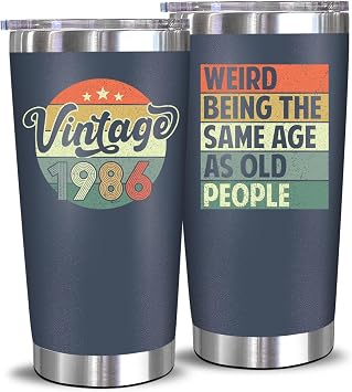 NewEleven 40th Birthday Gift For Men Women - 1986 40th Birthday Decorations For Him, Her - Turning 40-40 Year Old Gifts For Man, Woman, Mom, Dad, Wife, Husband - 20 Oz Tumbler