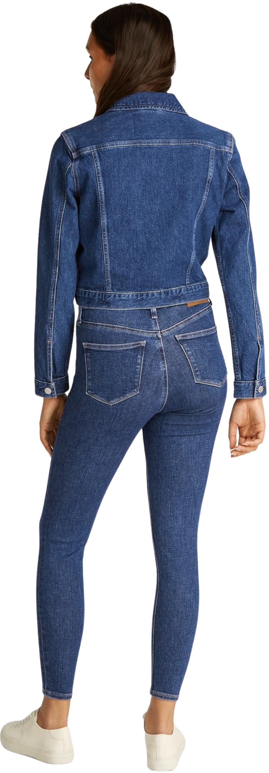 Calvin Klein Donna Giacca in Jeans Cropped 90’S Denim Trucker con Taschini sul Petto