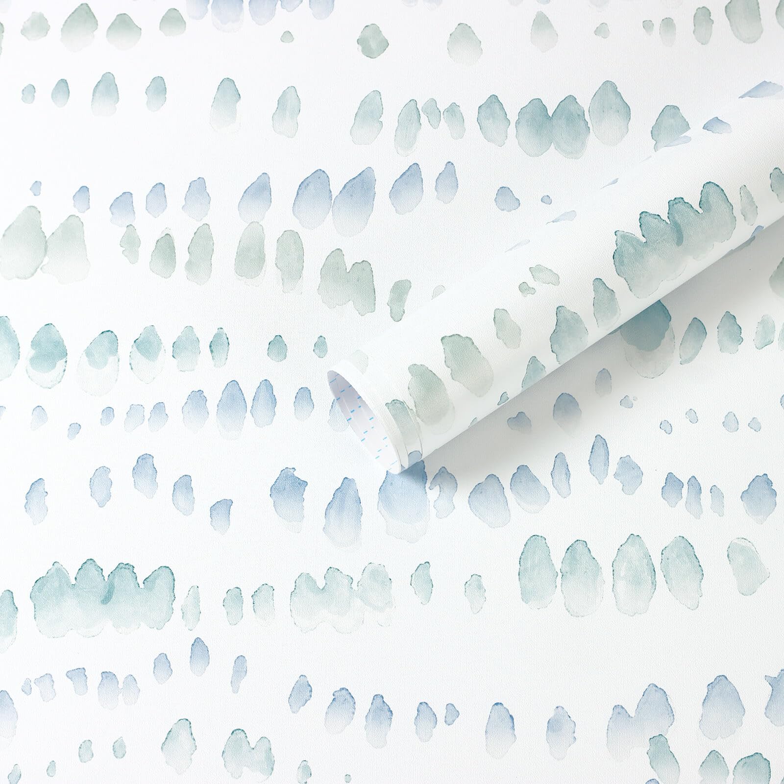 Heroad Boho Peel and Stick Wallpaper Blue/Green Contact Paper 17.3''x78.7'' Polka Dot Wall Paper Modern Removable Self Adhesive Wallpaper for Bathroom Kitchen Cabinet Waterproof Decor Vinyl Roll