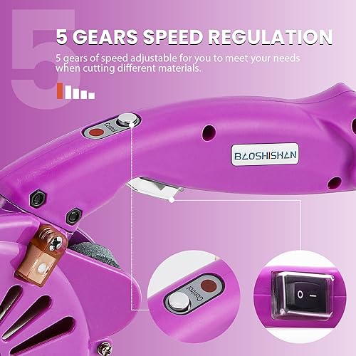 Miniatura 6 de BAOSHISHAN Cortador giratorio de tela eléctrico, tijeras de tela ajustables de alta resistencia, máquina de corte de hoja redonda para tela