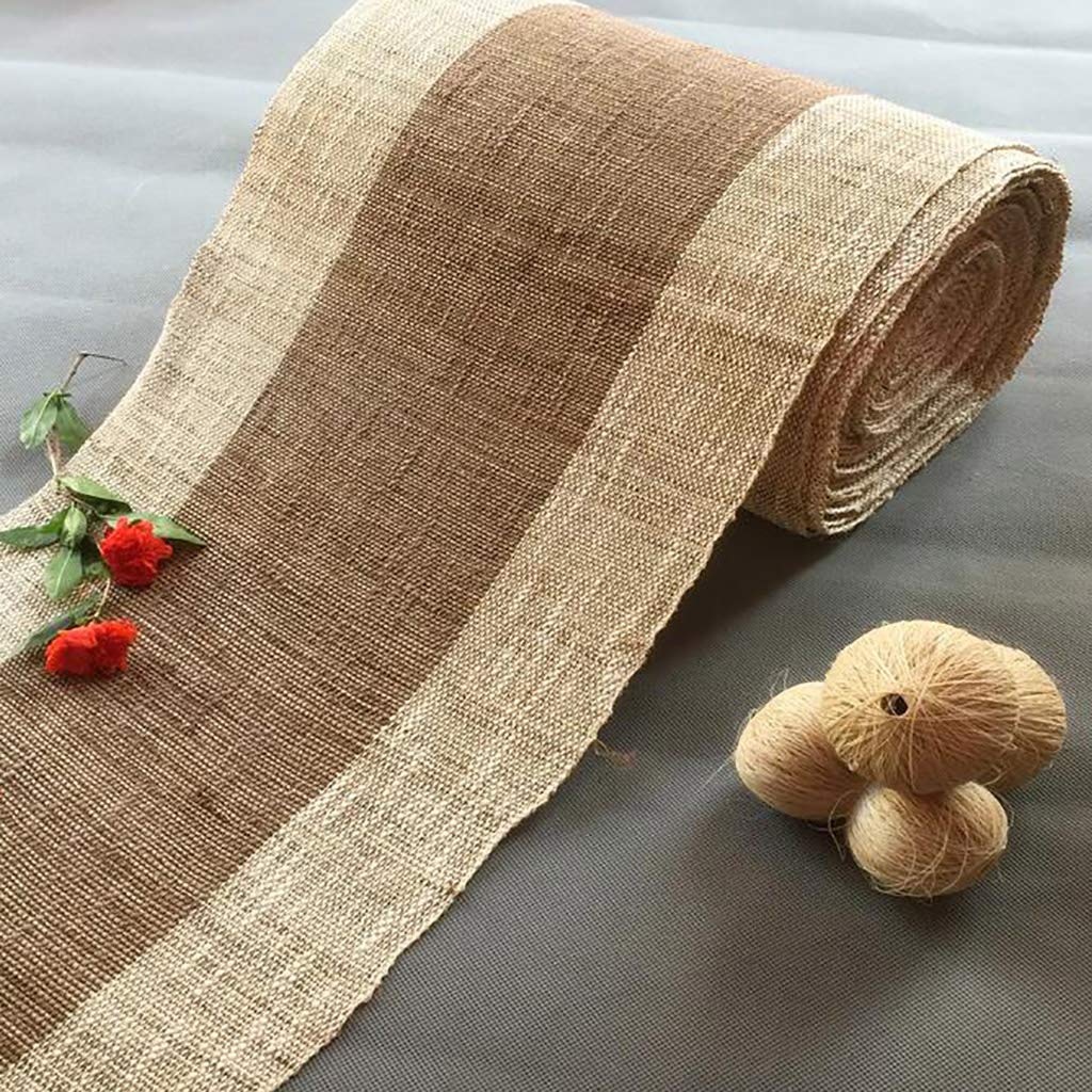 ZZenSmot Rustykalny jutowy bieżnik na stół, vintage, bawełniany, lniany bieżnik na wesele, przyjęcie, dekoracja bożonarodzeniowa, len, 30 x 150 cm