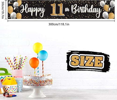 Vista 116 de Cartel de feliz cumpleaños 25 negro y dorado para patio, cartel de felicitación a 25 años de edad, telón de fondo fotoprop para el hogar, decoración