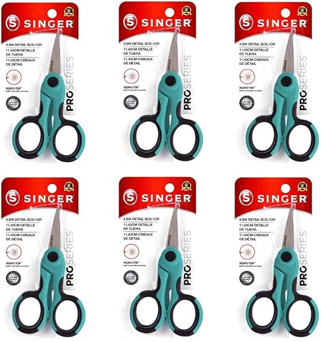 SINGER 00557 - Tijeras de detalle ProSeries de 4-12 pulgadas con punta nana (paquete de 6)