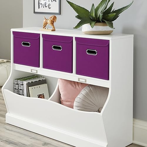 Vista 50 de Organizadores de armario de tela con tapas, cesta organizadora de almacenamiento plegable con asas, cajas de almacenamiento para almacenamiento