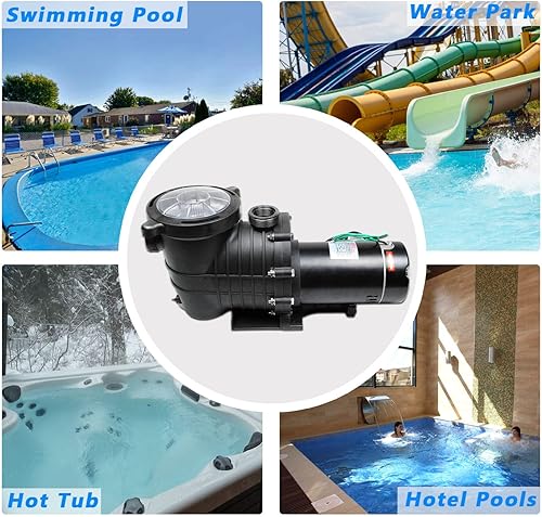Miniatura 7 de 2.0HP 110GPM Bomba de piscina 110V Jardín en tierra y sobre el suelo bomba de agua para piscina con filtro