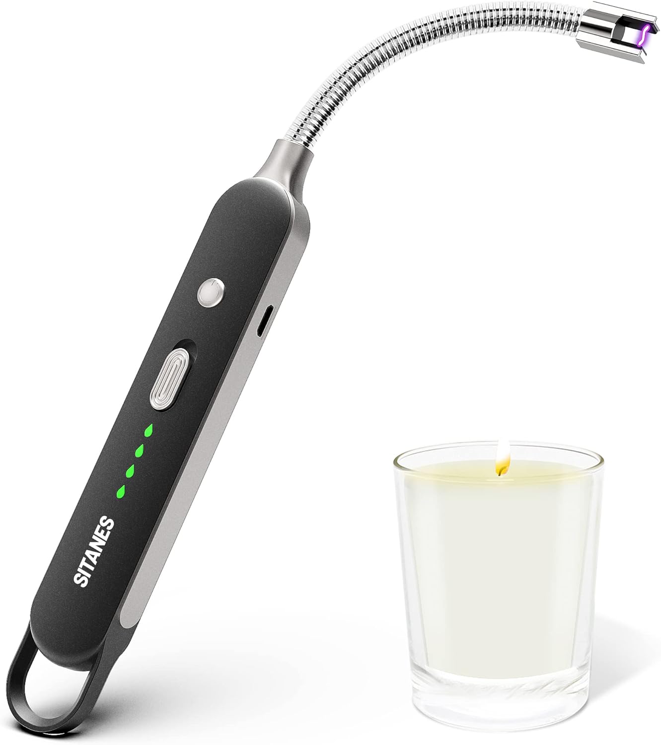 SITANES Candle Lighter Electric Plasma Arc Long Lighter with USB Rechargeable LED Display 360° Flexible Neck Flameless Lighter for Candles Grill Camping BBQ Gas Stoves : Health & Household