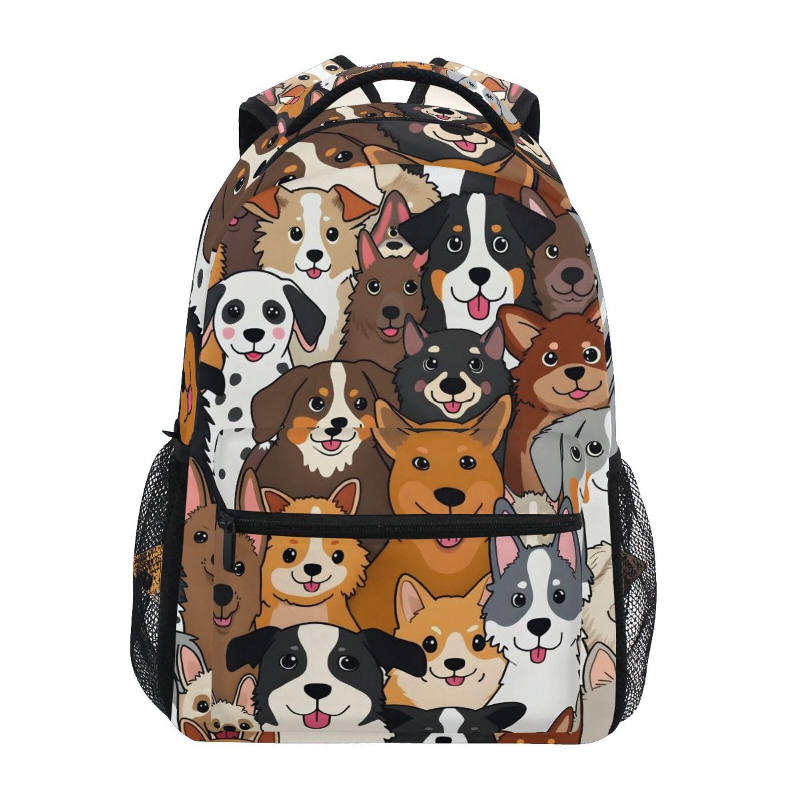 ALAZA Cute Doodle Dog Print Animal Large Backpack for Kids Boys Girl School Personalized Laptop iPad Tablet Travel School Bag with Multiple Pockets