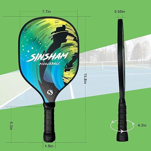 Miniatura 4 de Juego de 4 o 2 palas de pickleball de grafito, juego de pickleball con núcleo de panal de abeja, incluye 4 o 2 palas de pickleball+pelotas de