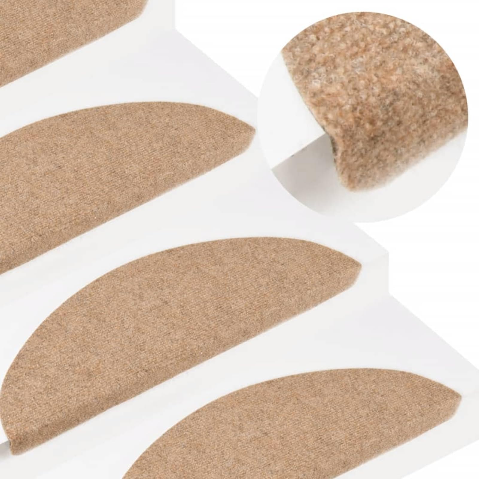 Tidyard Tapis d'escalier Auto-adhésifs 10 pcs Beige 56x17x3 cm, Tapis Escalier Tapis de Sécurité pour Sol Protection, Aînés et Animaux