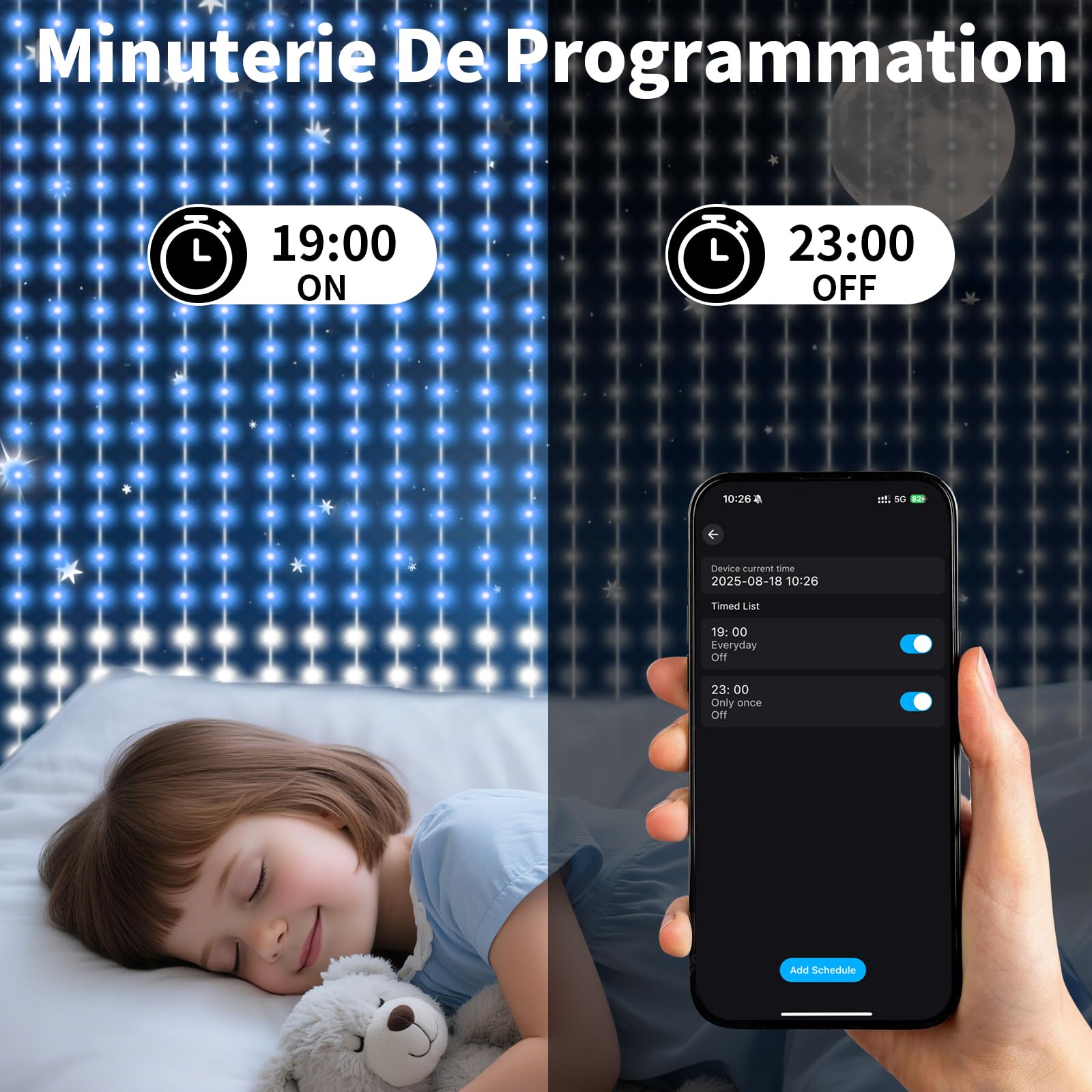 YOOHBERRYS Rideau Lumineux, Rideau LED Intelligent Avec Télécommande, App, Prise, UBS 400LEDs Guirlande Lumineuse, 2 X 2M DIY Rideau Guirlande Lumineuse Pour Fête NoëL Intérieure Extérieure (IP65)