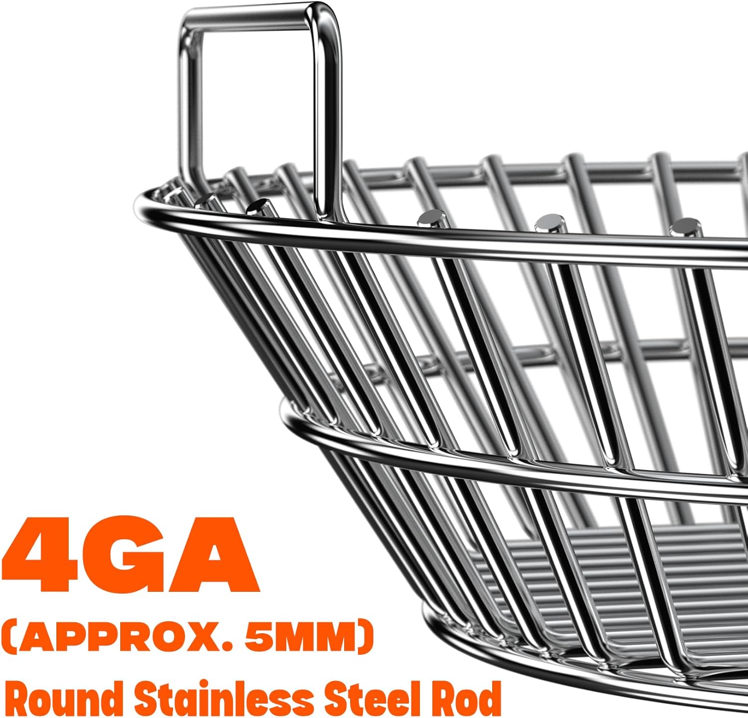onlyfire Upgraded Stainless Steel Charcoal Ash Basket, Fits Large BGE, Kamado Joe Classic, Vision Classic B, Vision Pro S-Series & Similar Kamado Grills