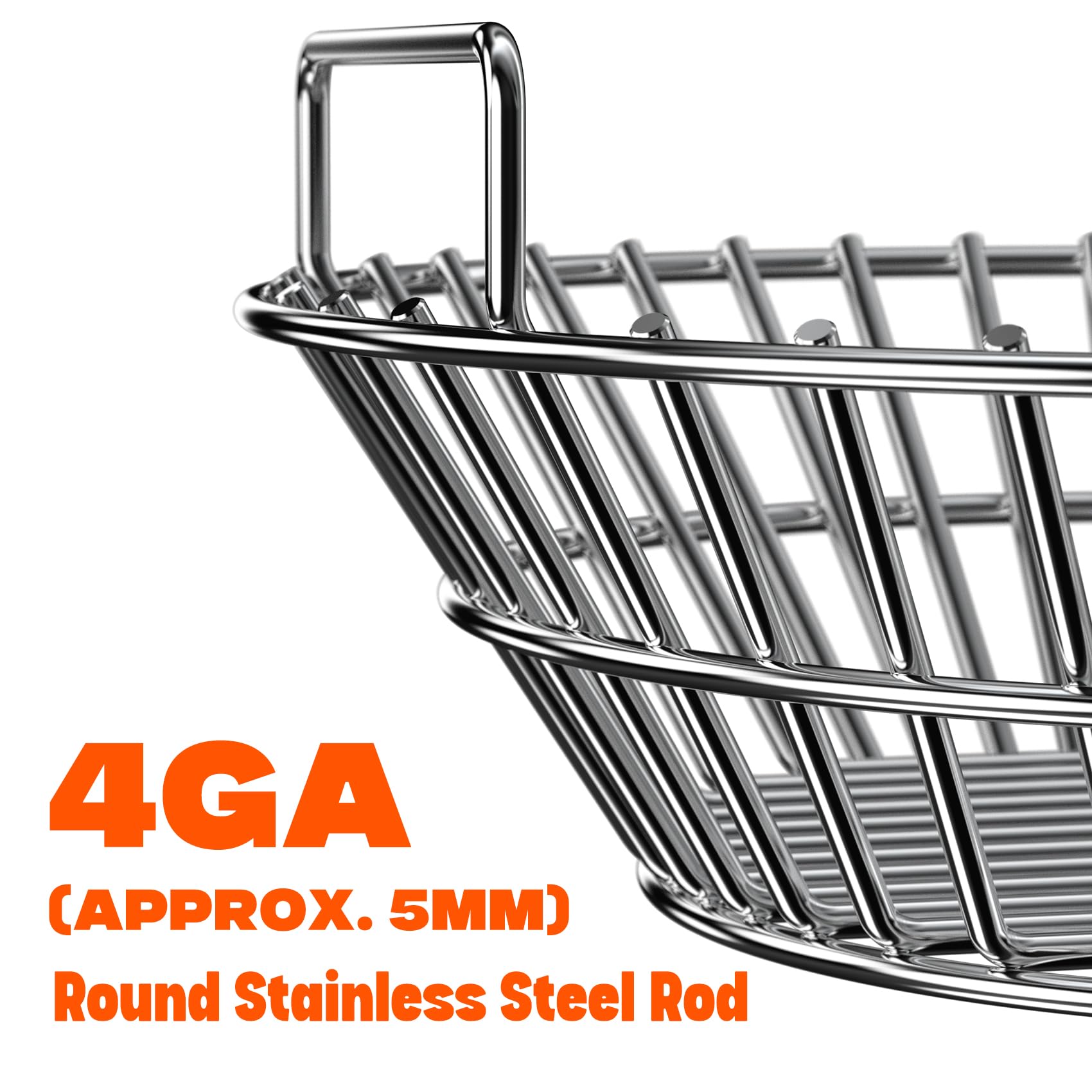 Only Fire, cestino per ceneri in acciaio inox, adatto per griglie grandi BGE, Kamado Joe Classic e altre griglie simili