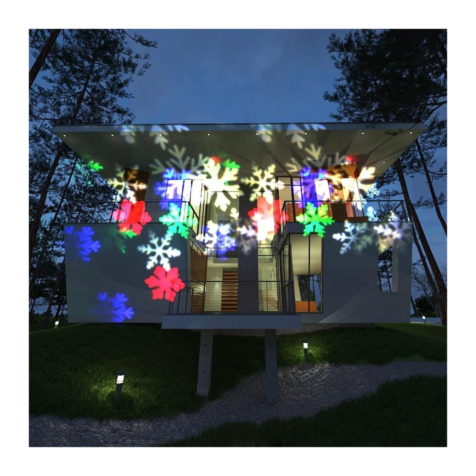Light Projector, Solar Christmas Snowflake Disco Light IP65 Outdoor Moving Snowfall Lamp for New Year Party Wedding Decor(Roze)