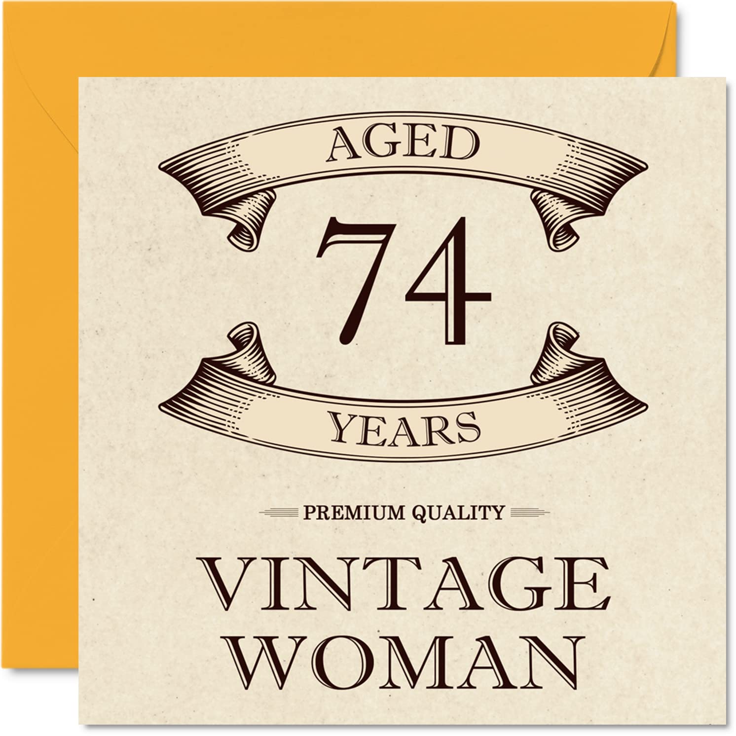 Vintage 74th Birthday Cards for Women - Aged 74 Years - Fun Birthday Card for Mum Sister Wife Granny Nanny Grandma Auntie, 145mm Ladies Greeting Cards, 74th Card