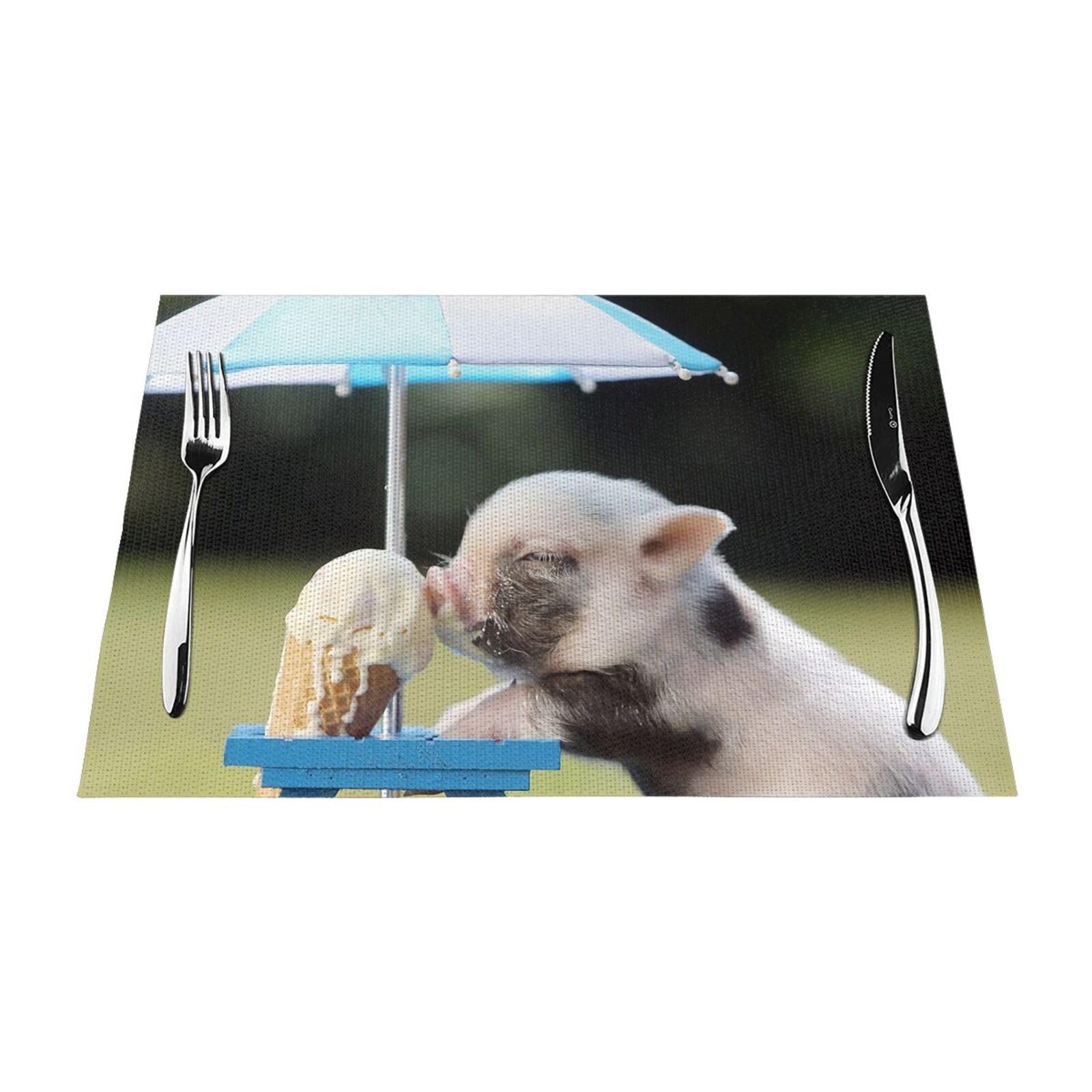 Sets de table en PVC imperméable durables motif cochon pour table de cuisine