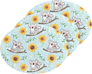 MAOBLYR Quick Absorption Household Cleaning Sponge,Double-Sided Reusable3.54x2.56In,Kitchen Tableware Multi-Purpose Cleaning 3 Sets-Cartoon Koala Sunflower