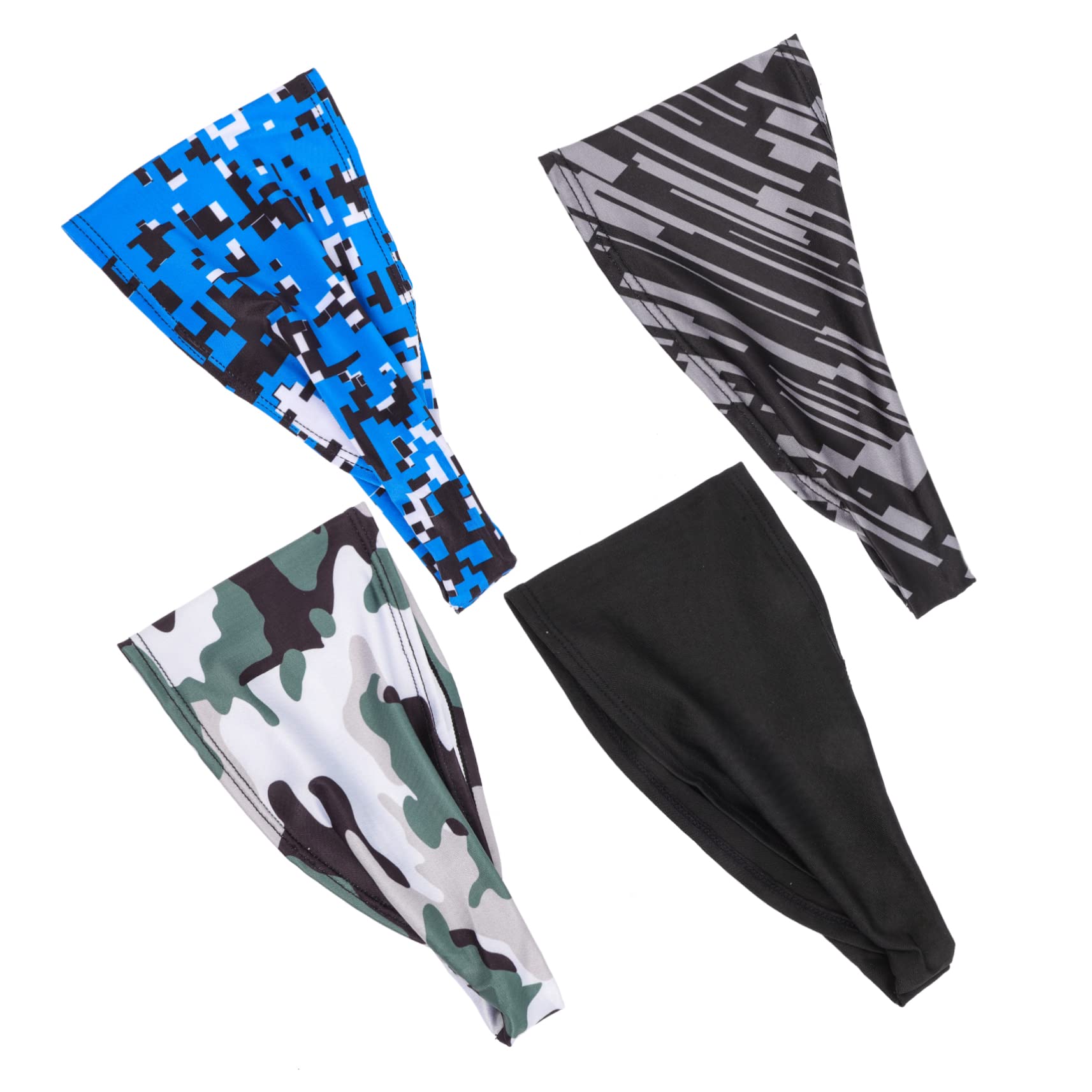 YARNOW Lot De 3 Bandeaux Élastiques Absorbant La Transpiration pour Homme Bandeau De Fitness Élégant pour Le Yoga La Course À Pied Doux pour La Peau 4 Pièces X 3