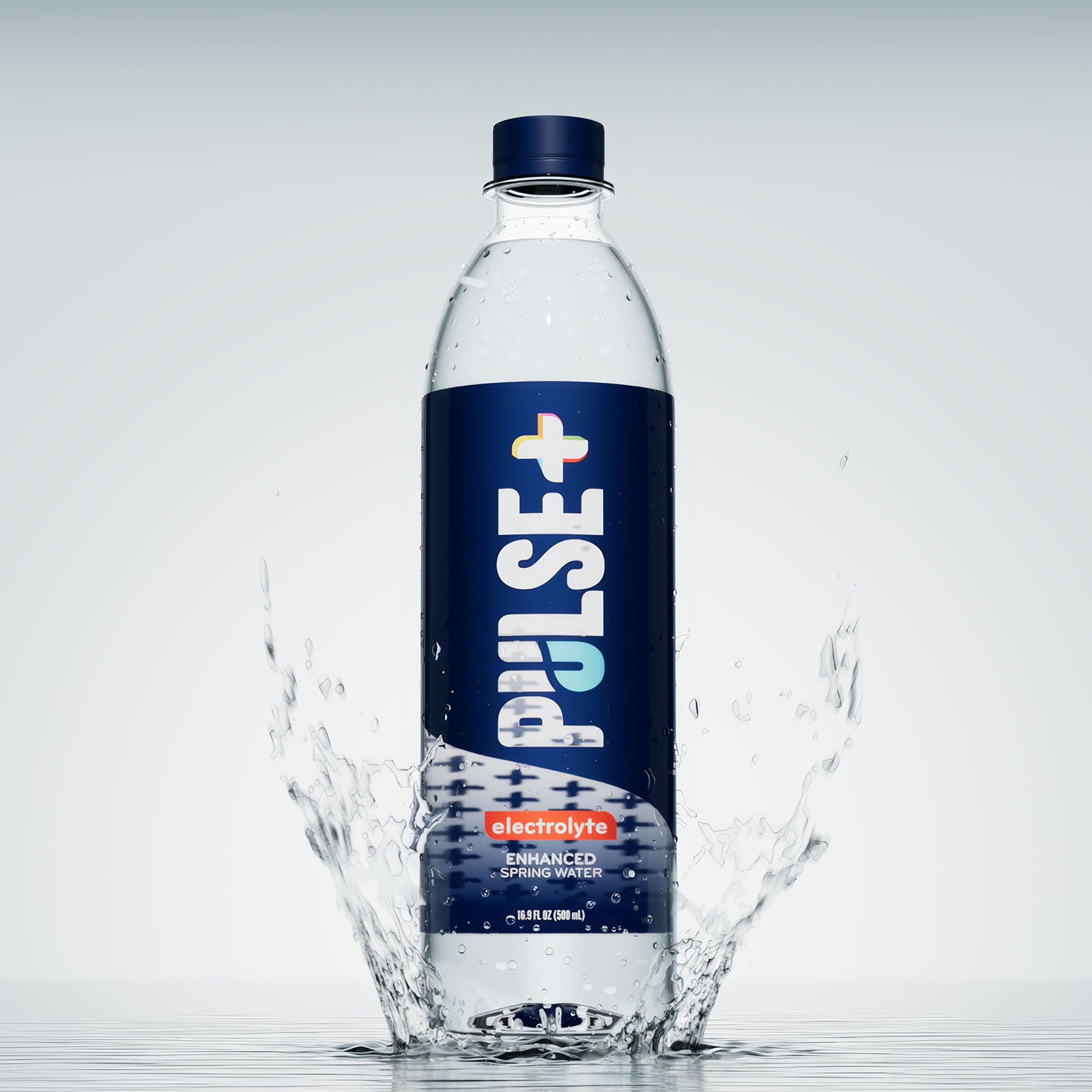 Pulse+ Electrolyte Water - Naturally Filtered Spring Water in 16.9-Ounce PET Plastic Bottles, Recyclable and BPA-Free - Case of 24