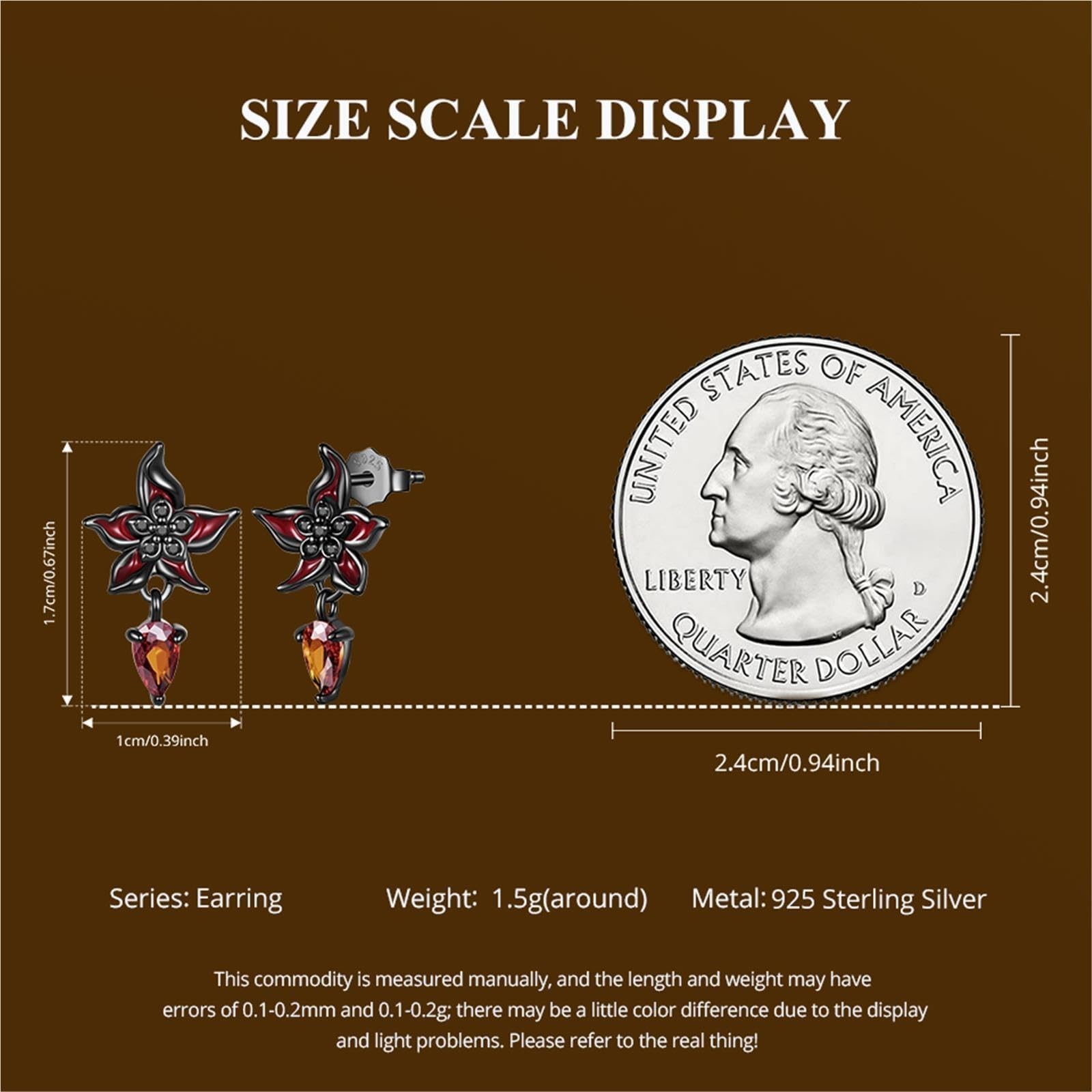 Orecchini Fiore Datura 925 Argento Placcato Oro Nero CZ for Donne