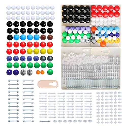 Miniatura 2 de LINKTOR Kit de modelo molecular de química (239 piezas), juego de estudiantes o profesores para el aprendizaje de química orgánica e inorgánica,